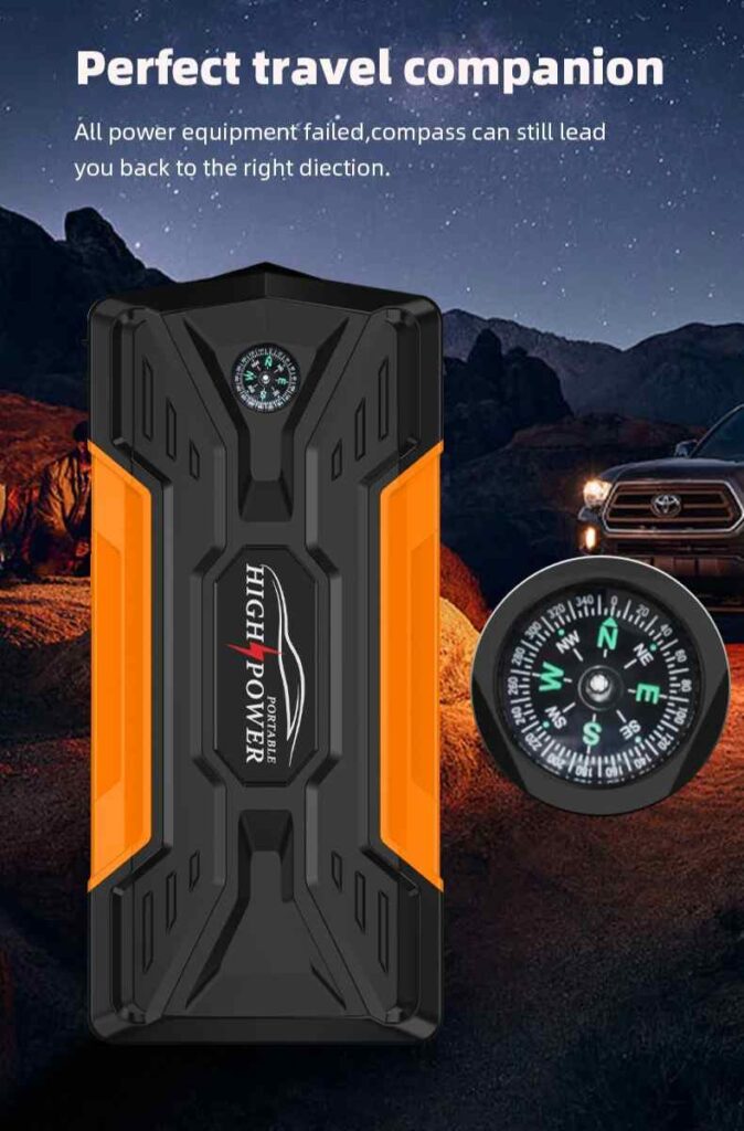 Portable jump starter with digital display showing 100% battery—Can a Jump Starter Charge a Battery or Only Jump-Start It?