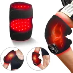 Red light therapy wrap pad with red LEDs inside, adjustable straps and digital controller, for knee, shoulder or elbow