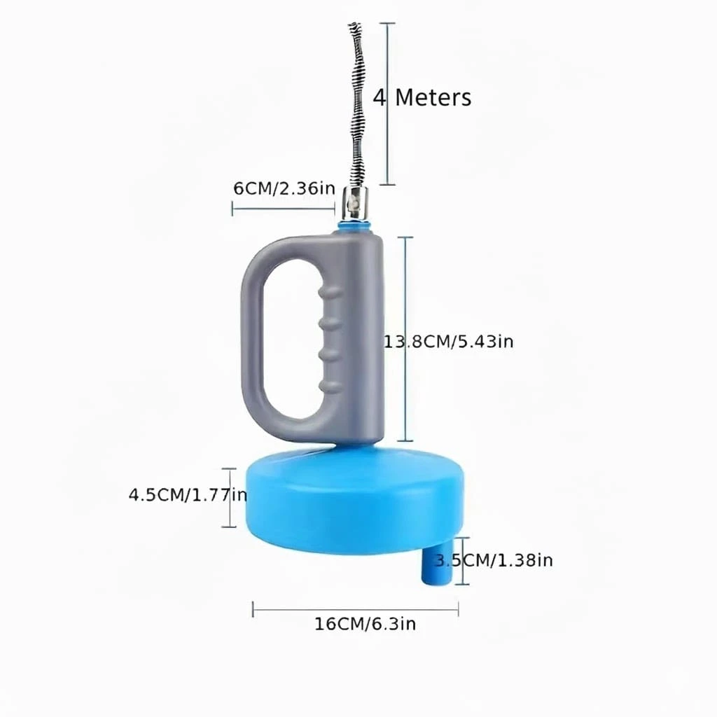 Drain Cleaner Malta: Manual plumbing snake drain cleaner with flexible spiral wire rod and hand crank