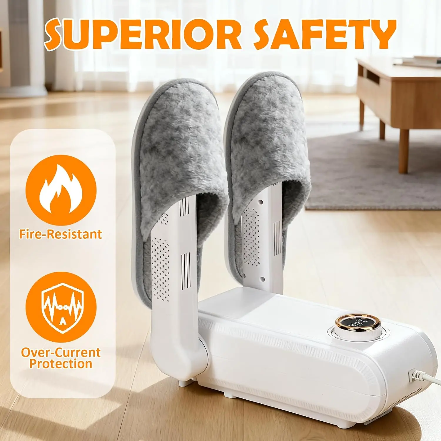 Electric UV shoe dryer suitable for different shoe types