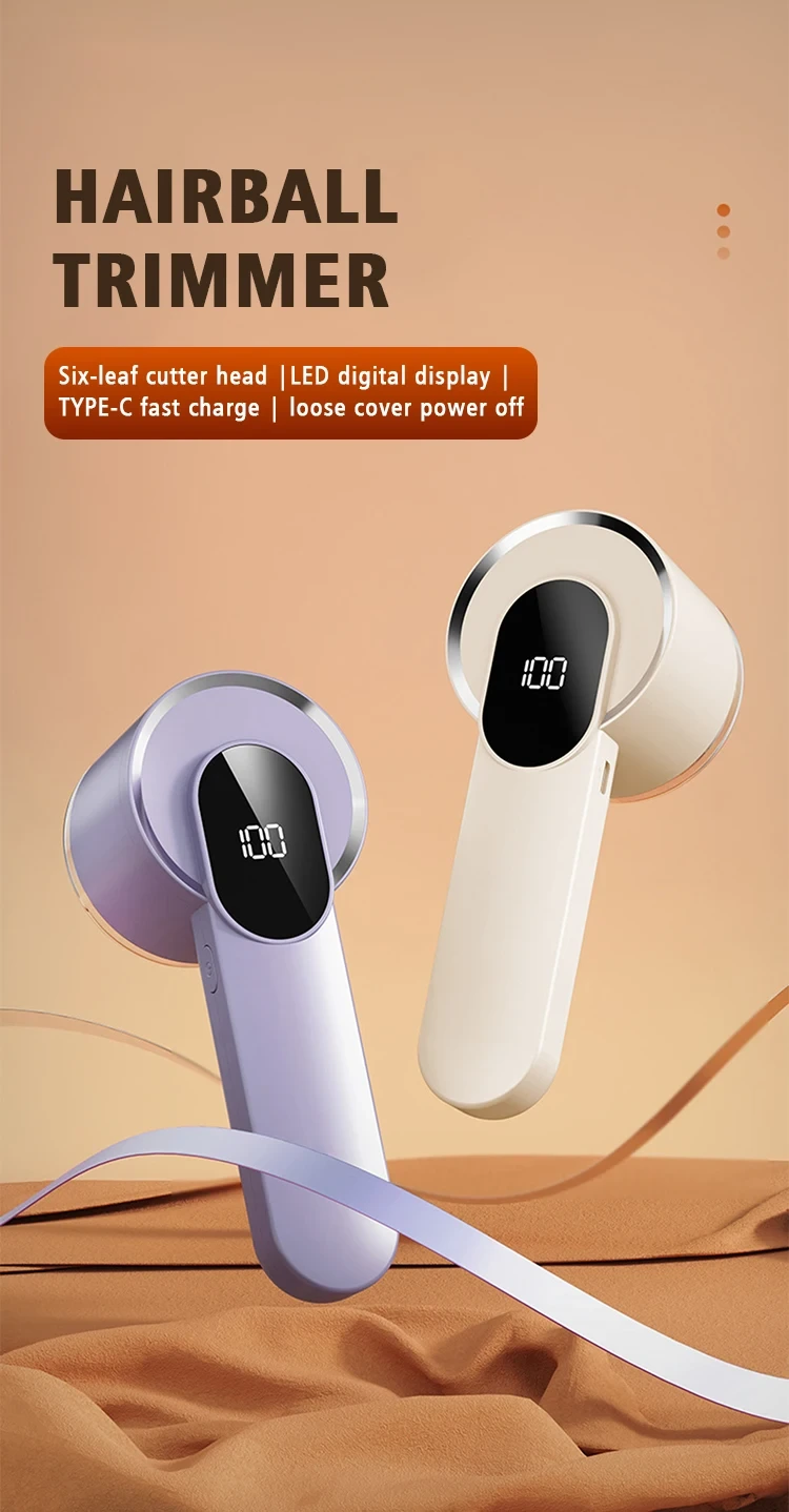 lint remover malta: Two rechargeable lint removers with six-blade cutter head, LED display, Type-C charging and cover-off saf